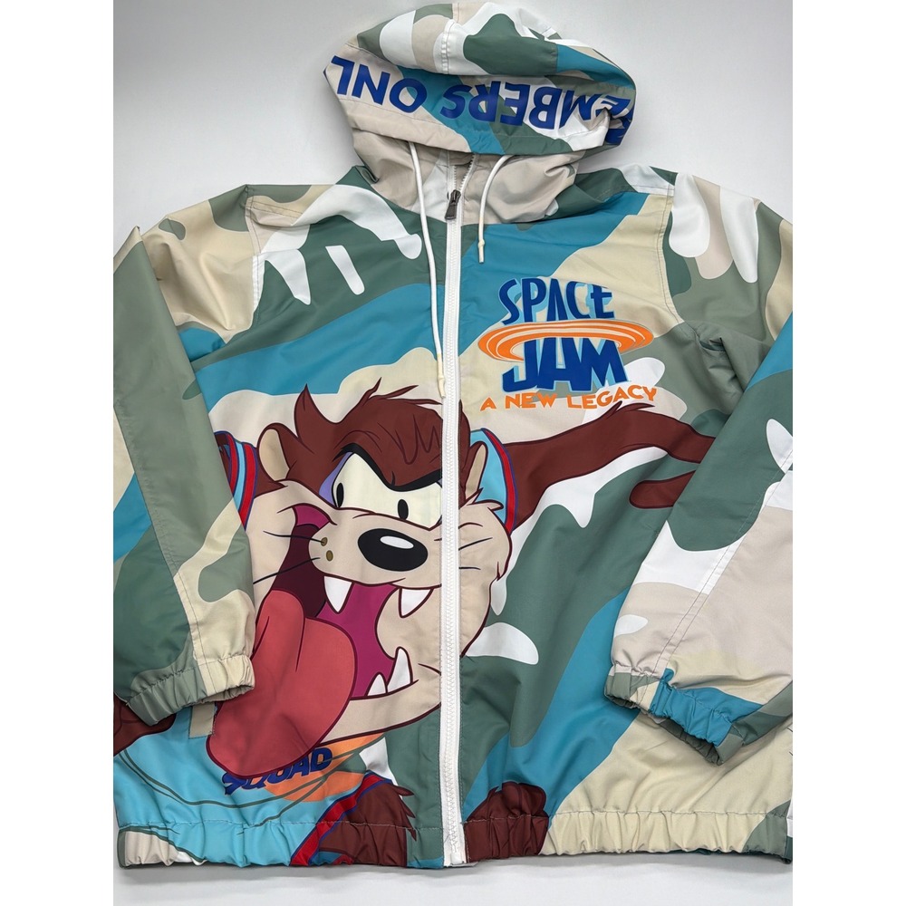 Members Only Space Jam A New Legacy Taz Camo Windbreaker Jacket Mens‎ Medium